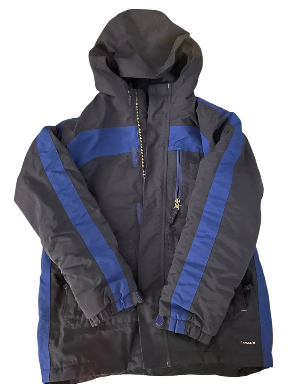 Lands End Blue Hooded Jacket size 10-12